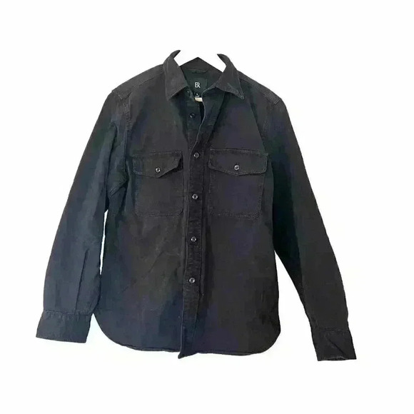 Banana Republic Stephan Shirt Jacket Mens Black Size Small - Picture 1 of 8